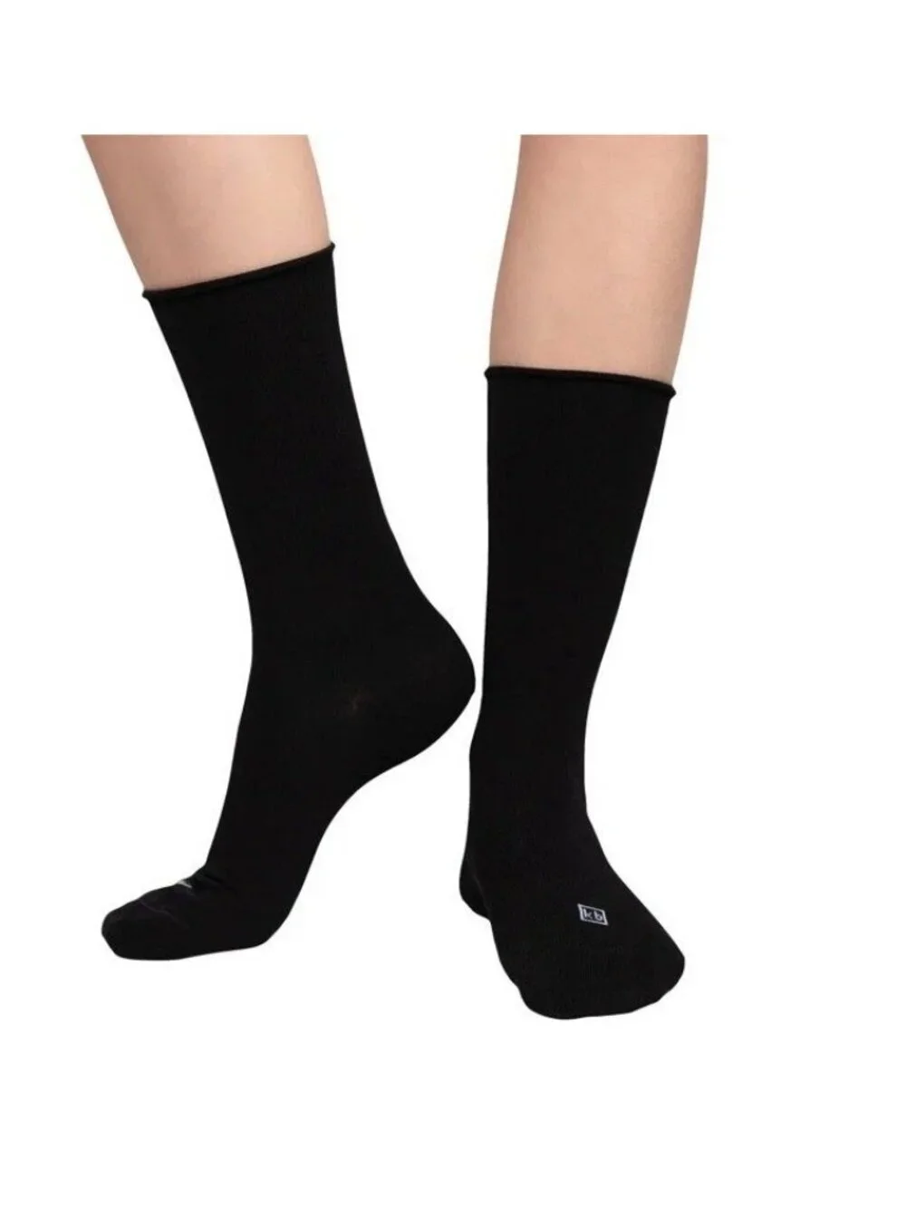 NWT K. Bell Women's Modal Roll Top Socks 6 Pairs Black Breathable B0795